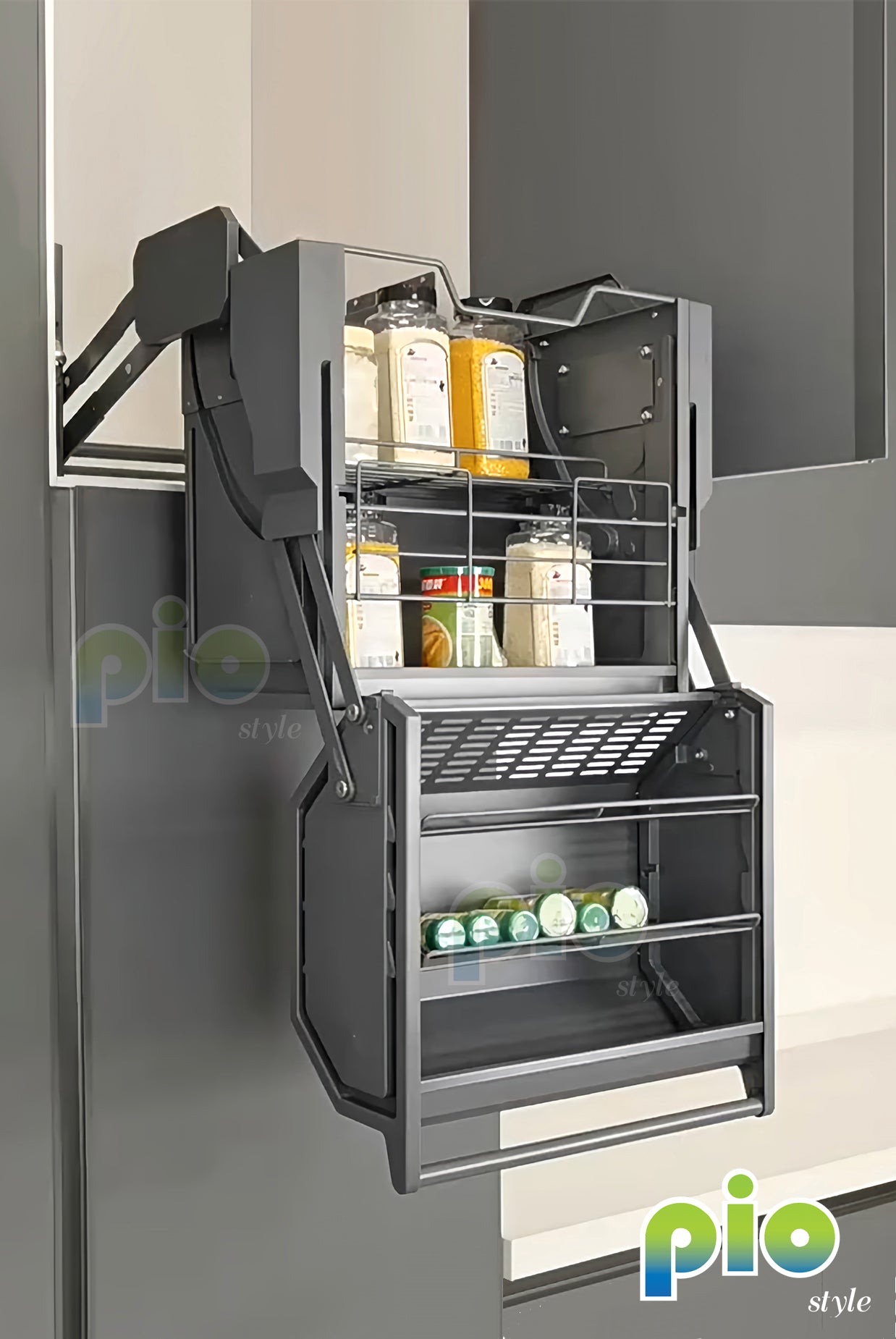 FD8012 Double Basket Lift-Up Storage Organizer