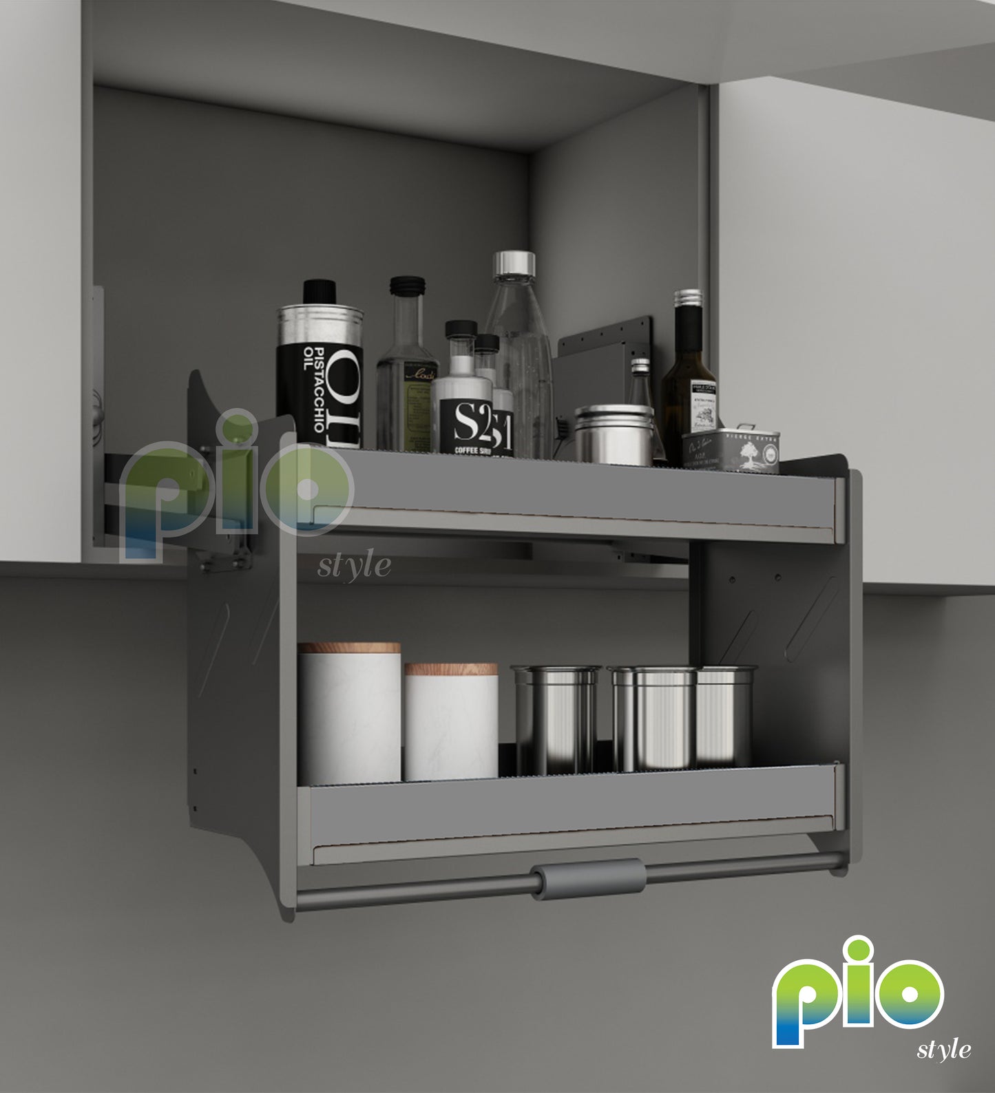 FD1011 2 Tier Lift Up Storage Basket
