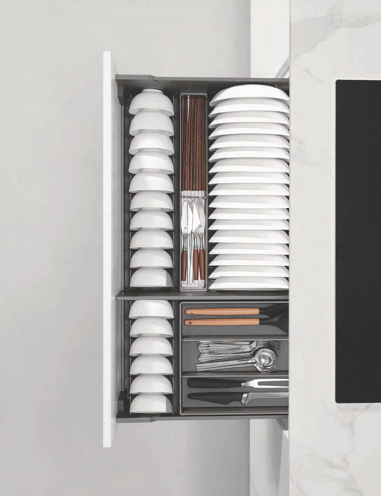 FD1018 2-Tier Drawer with Bowl & Plate Organizer