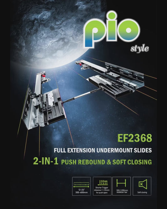 EF2368 Push Rebound Soft Closing Undermount Drawer Slides