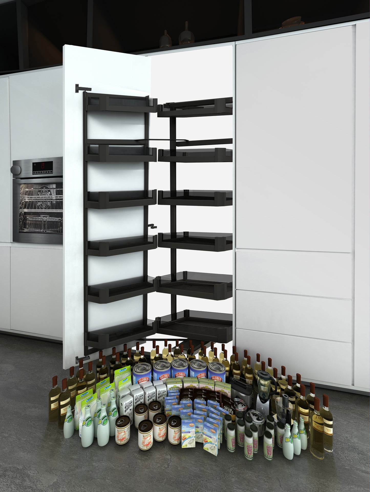 FD9046 Aluminium Tall Larder Storage Cabinet