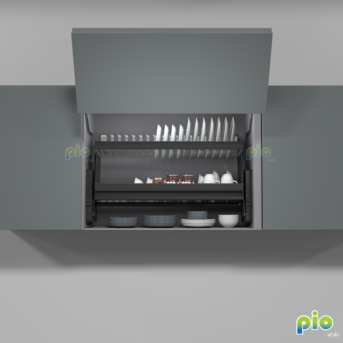 FD1104 Dish-Rack Lift Up Storage Drawer – Pio Style