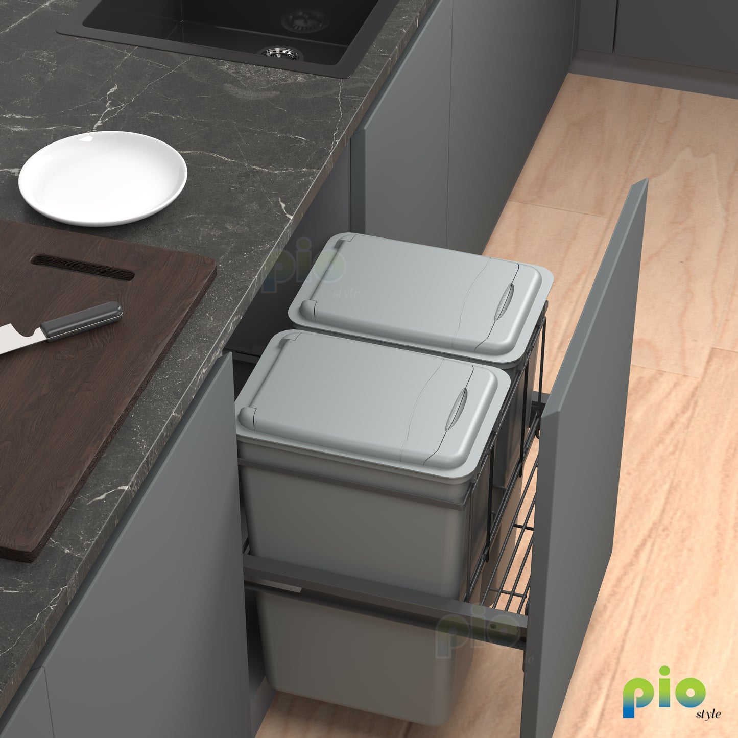 <tc>FD1004 双层拉出式厨房收纳篮</tc>