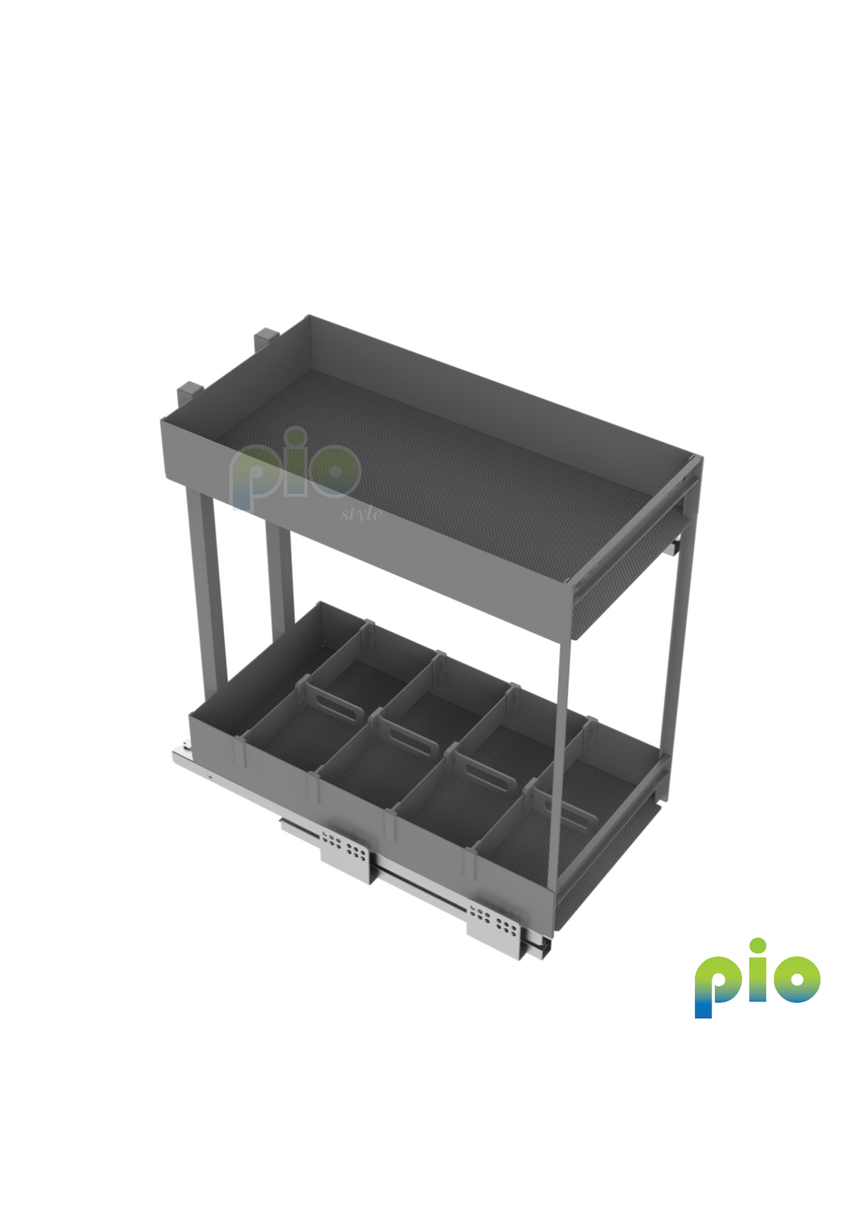 FD1116 2-Tier Pull-Out Kitchen Organizer with Dividers