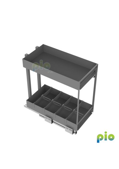 FD1116 2-Tier Pull-Out Kitchen Organizer with Dividers
