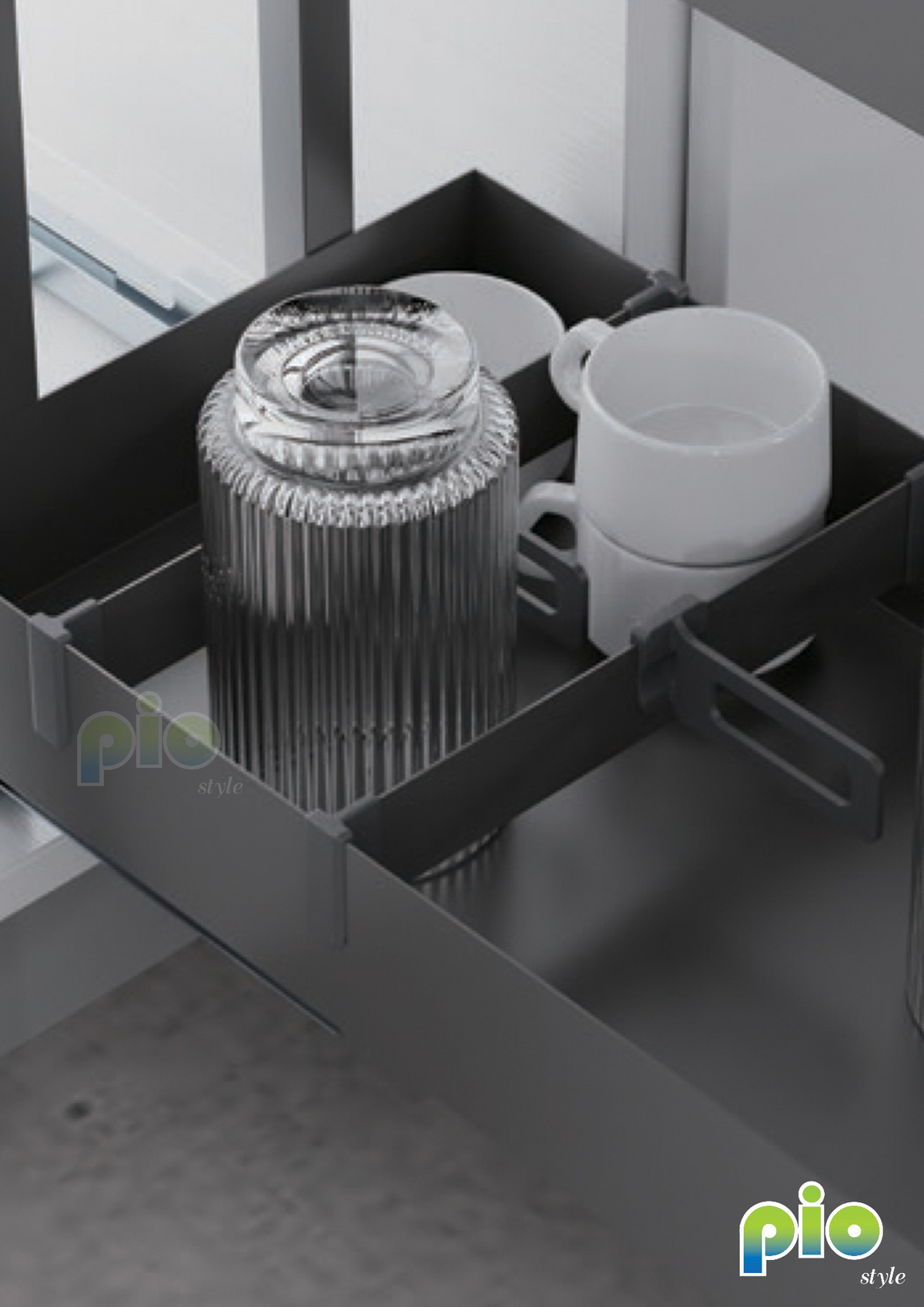 FD1116 2-Tier Pull-Out Kitchen Organizer with Dividers
