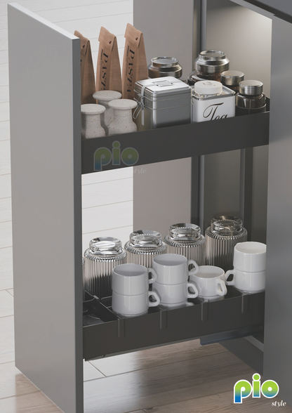 FD1116 2-Tier Pull-Out Kitchen Organizer with Dividers