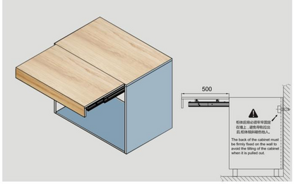 EB2506 Hideaway Pull Out Table with Integrated Cover