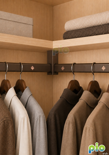 TF6037 Camphor Wood & Aluminium Hanging Rod and Rod Holder
