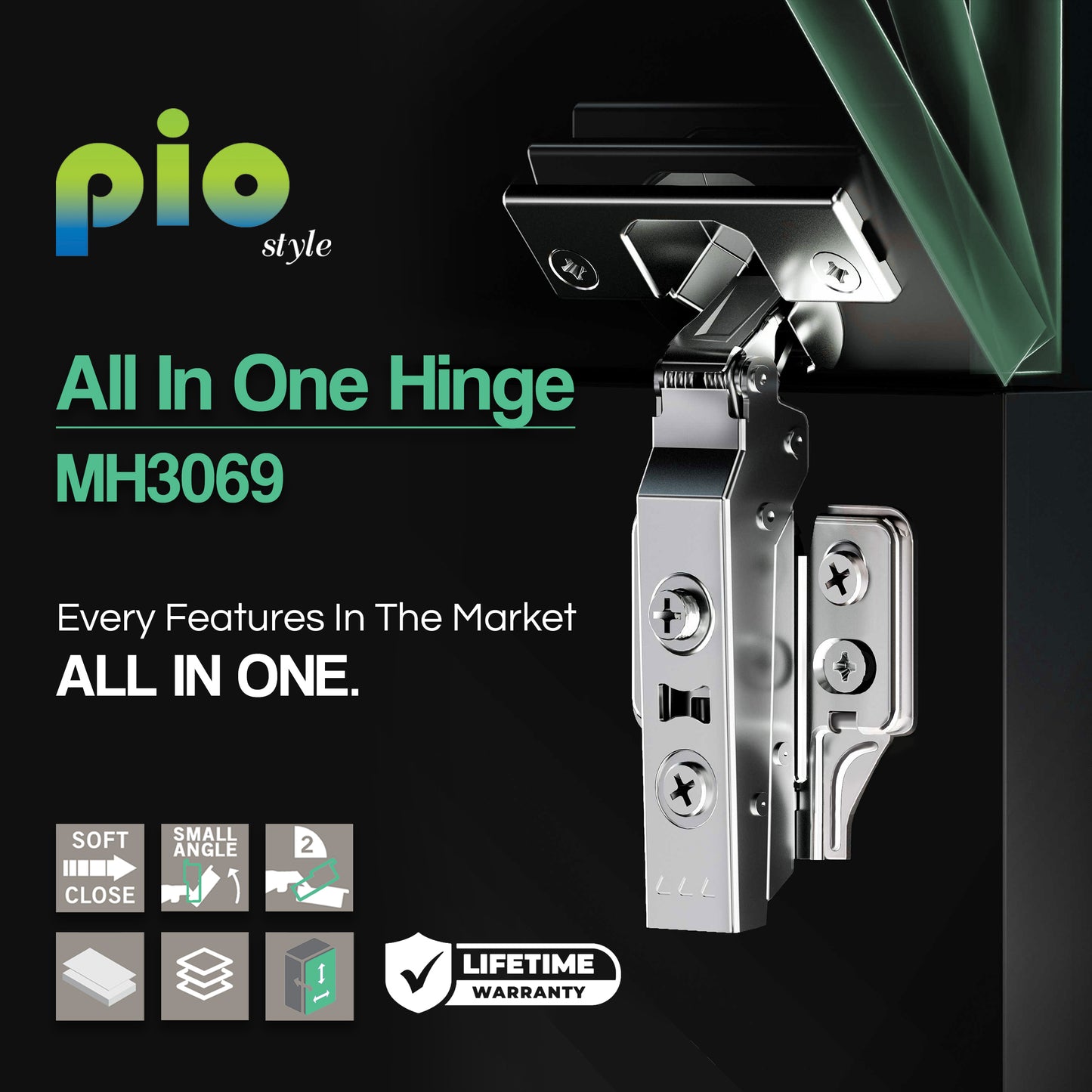 MH3069 PIO Detachable All-In-One Soft Close Hinge