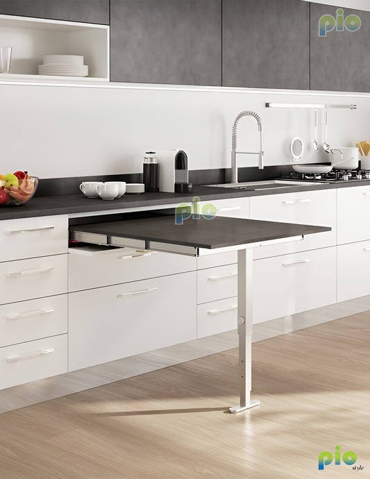 EB2509 Hideaway Pull Out Table with Single Foldable Leg