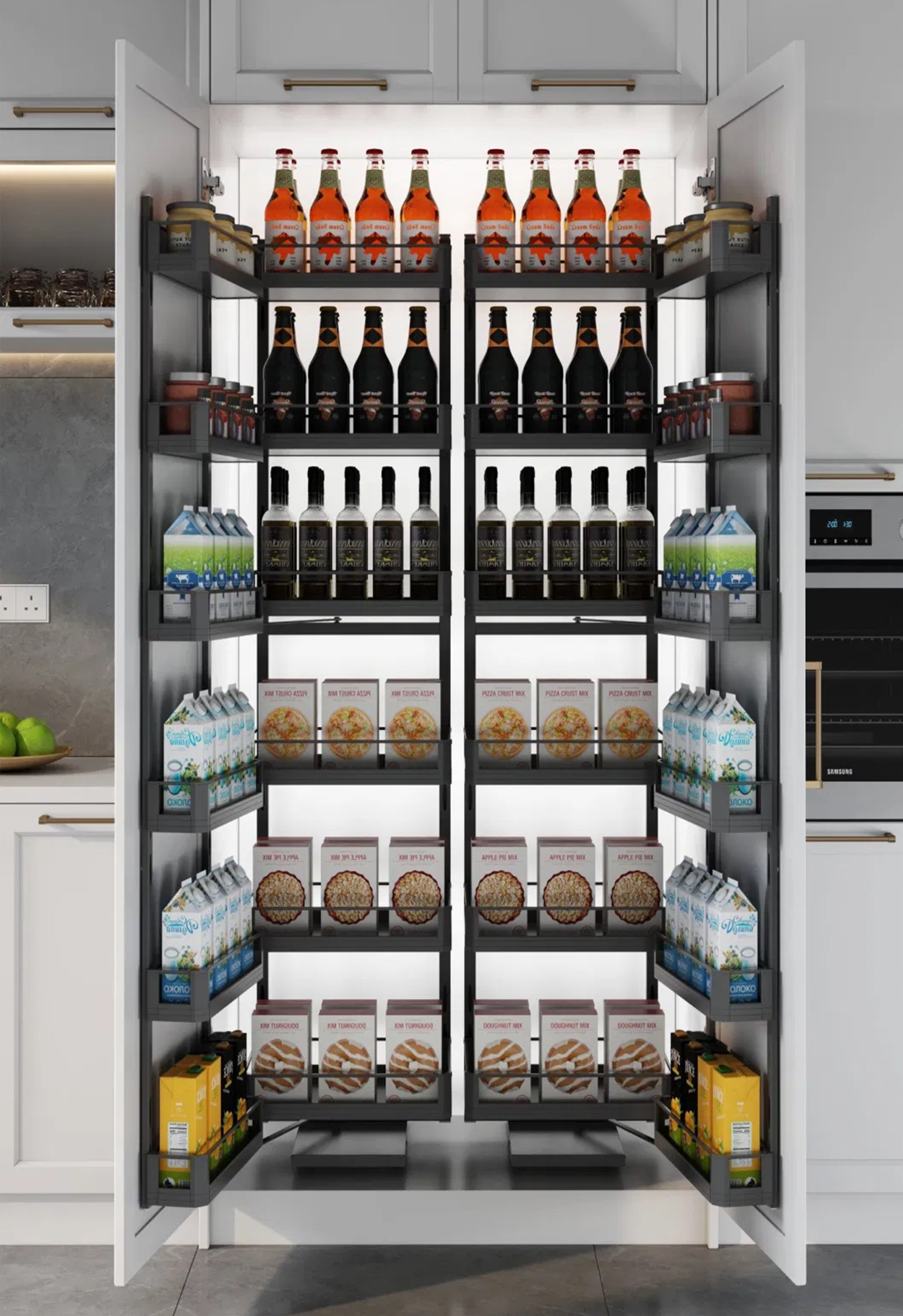 FD8010 Aluminium Tall Larder Storage Cabinet – Pio Style