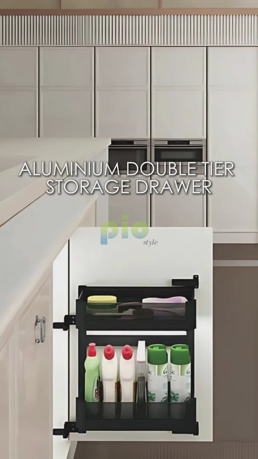 FD9042 Aluminium Double Tier Storage Drawer