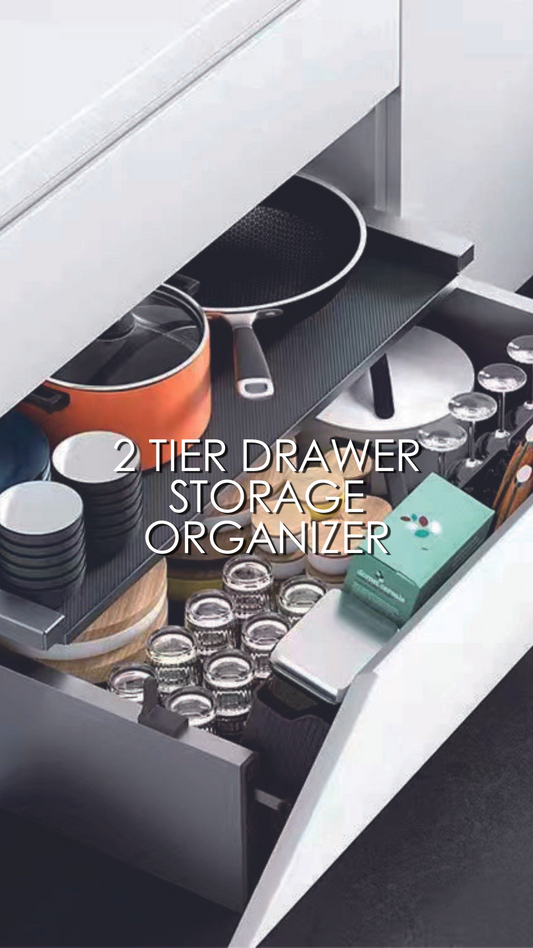 FD1012 2 Tier Drawer Storage Organizer