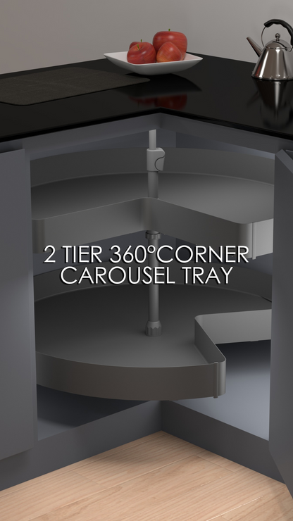 FD1100 2 Tier 360° Corner Carousel Tray