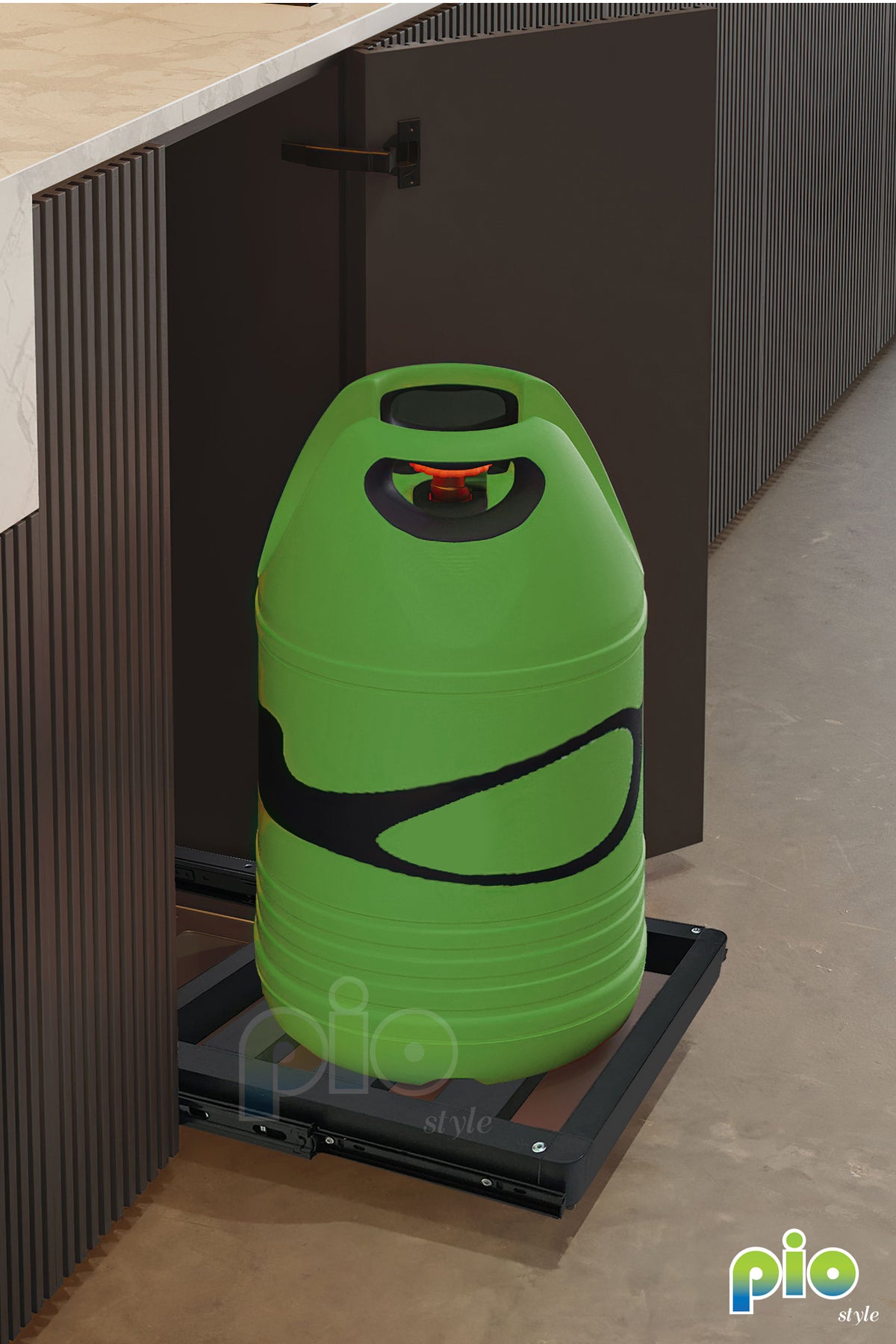 Aluminium Gas Cylinder Pull-Out Tray – Pio Style