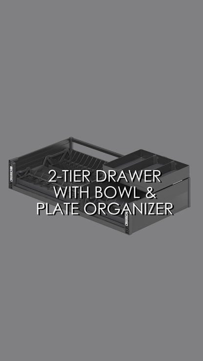 FD1018 2-Tier Drawer with Bowl & Plate Organizer