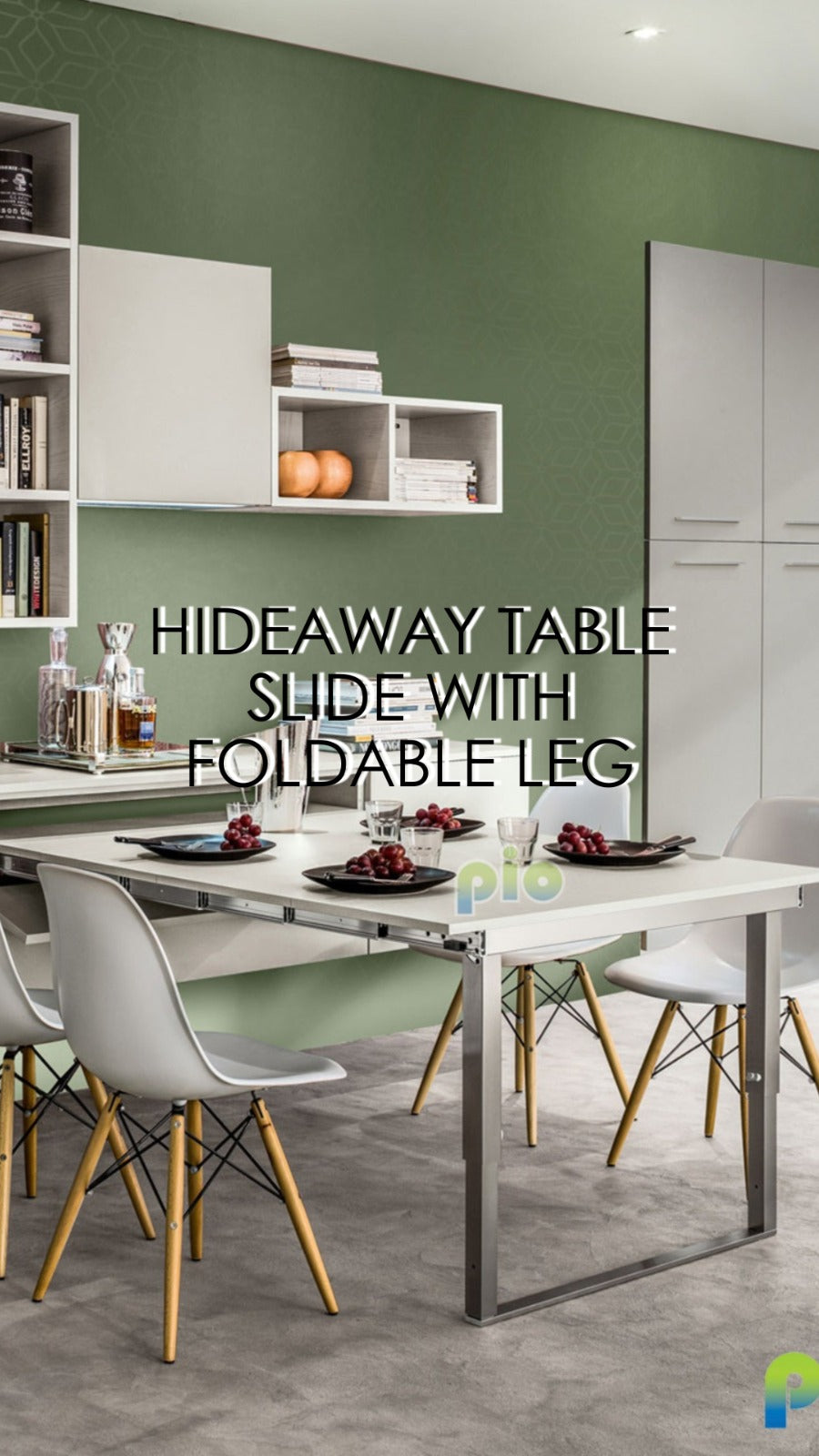 EB2505 Hideaway Table Slide with Foldable Leg – Pio Style